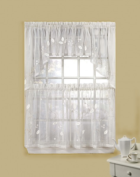 Feuille-Applique-Cuisine-Rideau-Tier
