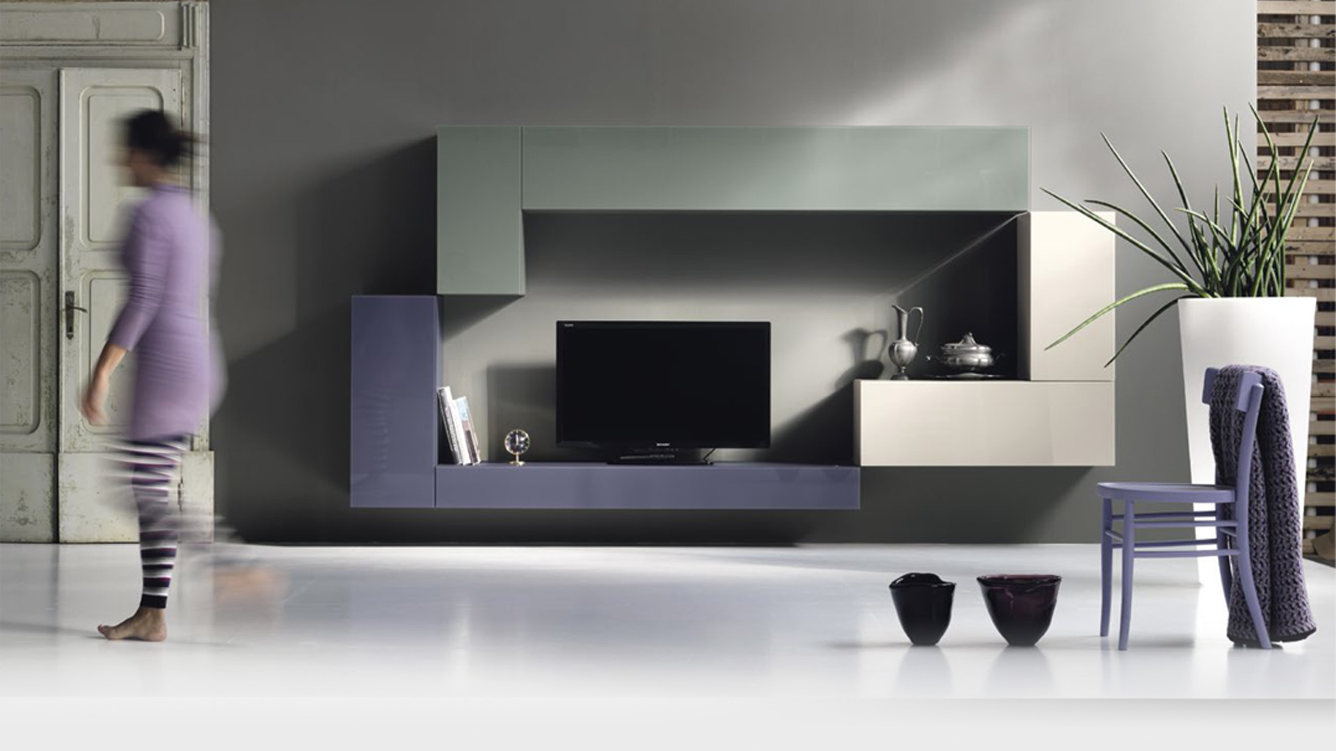 Design de salon à la mode utilisant un système modulaire
