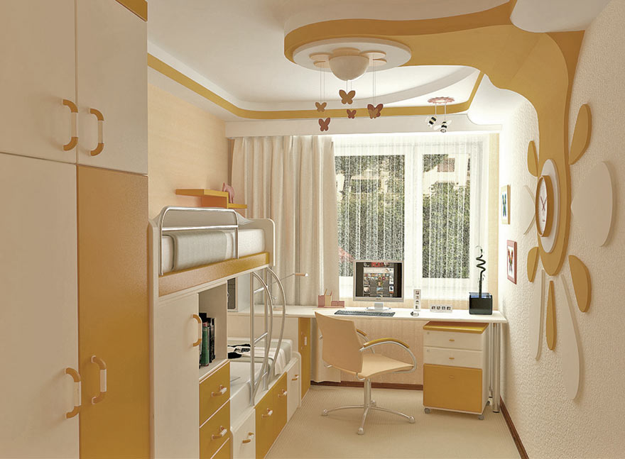 Chambre d'enfant confortable aux couleurs vives