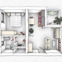 Photo intérieure de la chambre 3d