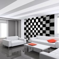 papier peint noir à l'intérieur du salon dans le style de la photo glamour