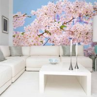 peinture murale en vinyle dans la photo de la chambre