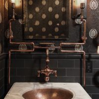 intérieur de la maison steampunk avec photo de parquet en bois