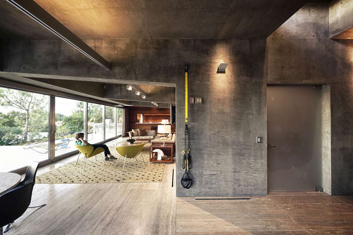 décoration de plafond avec du béton dans la maison