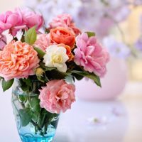 fleurs artificielles à l'intérieur de la photo de la cuisine