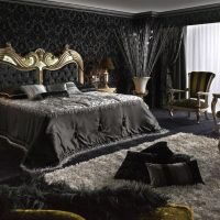 intérieur raffiné de la pièce en photo couleur noir