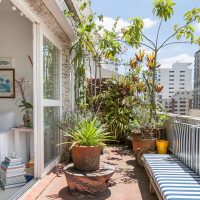 exemple de belles fleurs sur le balcon sur les étagères