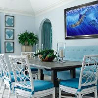 image de couloir de style chic de couleur tiffany