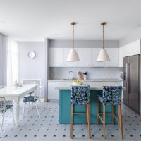couleur tiffany chic dans la photo intérieure de la chambre
