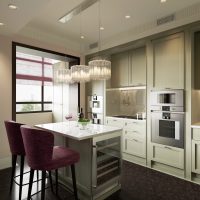 intérieur lumineux de la cuisine beige dans un style photo écologique