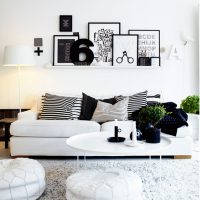 décor inhabituel de la cuisine en photo couleur noir et blanc