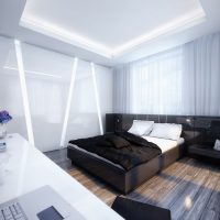 design de chambre lumineuse en photo noir et blanc
