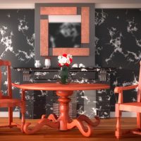 intérieur de couloir raffiné dans l'image de couleur noire