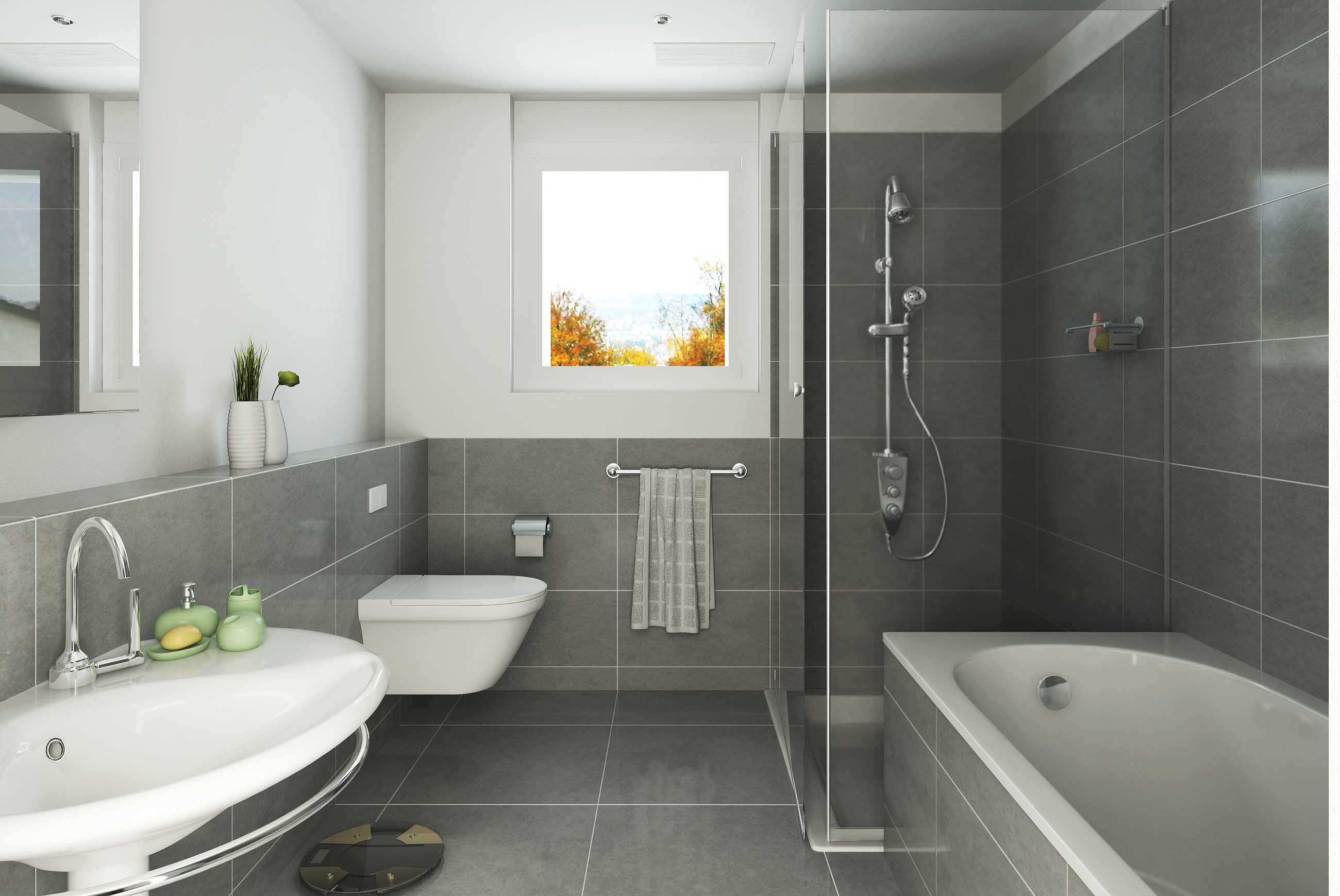 hermoso estilo del baño con una ducha brillante