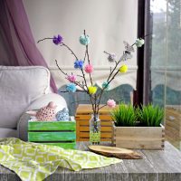 décor printanier lumineux à l'intérieur d'un tableau pour enfants