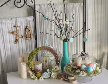 beau décor de printemps dans la conception de la photo de la cuisine