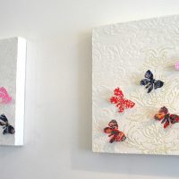 beaux papillons à l'intérieur de la photo de la pièce