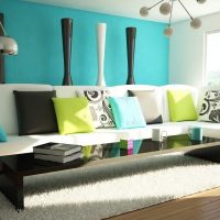 décor inhabituel d'une chambre en photo couleur turquoise