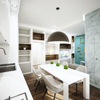 intérieur de chambre inhabituel en photo couleur turquoise