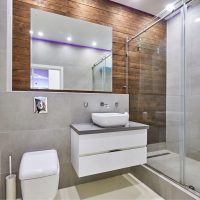 diseño brillante de un baño con ducha en colores vivos