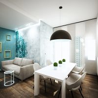bel intérieur du couloir en photo couleur turquoise