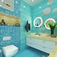 décor inhabituel de l'appartement en photo couleur turquoise
