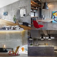 conception de plafond avec du mortier de béton dans la photo de la maison