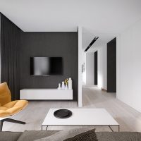 magnifique décor du couloir en photo couleur noir et blanc