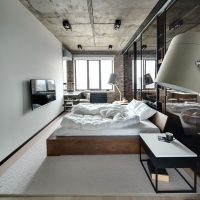 intérieur du plafond avec du béton dans la photo de la chambre