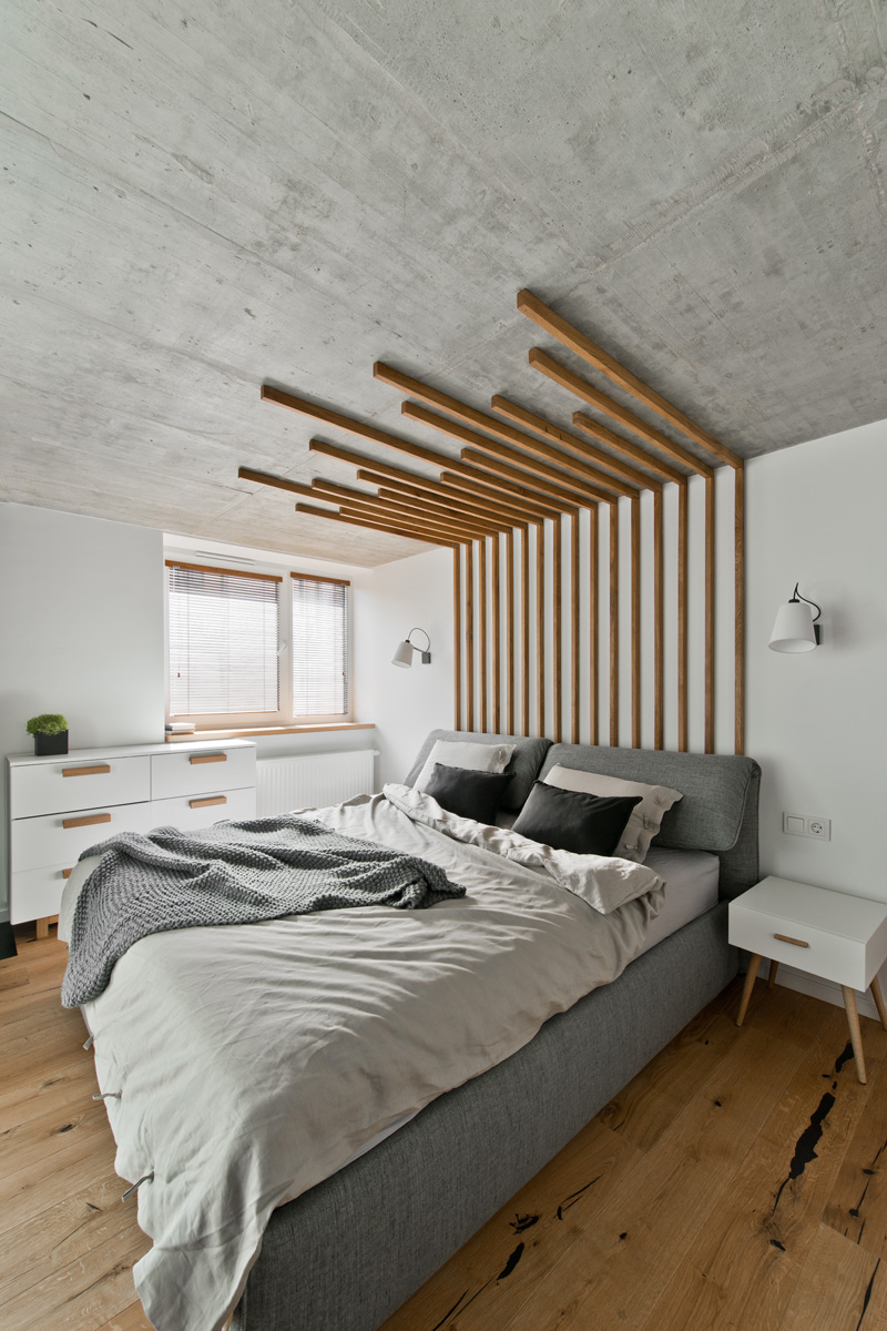style de plafond avec du béton dans l'appartement