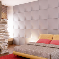 panneau 3D de gypse léger dans la photo de la chambre