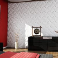 panneau 3d en plastique brillant dans la photo de la chambre