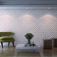 panneau 3d de gypse brillant dans la photo de la chambre