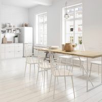 chêne blanc clair dans la photo intérieure du salon