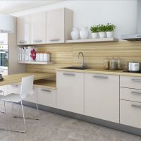 bel intérieur de cuisine beige en photo de style japon