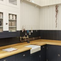 design lumineux de cuisine beige dans un style photo eco