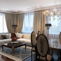 chambre design lumineuse en photo de style art déco