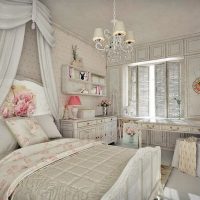 décor de la chambre lumineuse dans le style de photo shabby chic