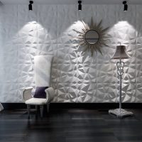 panneau 3d en plastique brillant dans la photo du salon