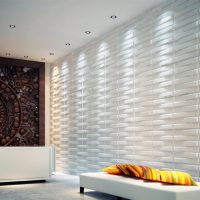 panneau 3d de gypse lumineux dans la photo de la chambre