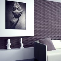 panneau 3d de gypse lumineux dans la photo du salon