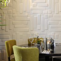 panneau 3d en plastique brillant dans la photo du salon