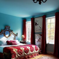 couleur tiffany lumineuse dans le décor de la photo de la chambre