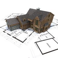 design lumineux d'une maison de campagne dans un style architectural photo