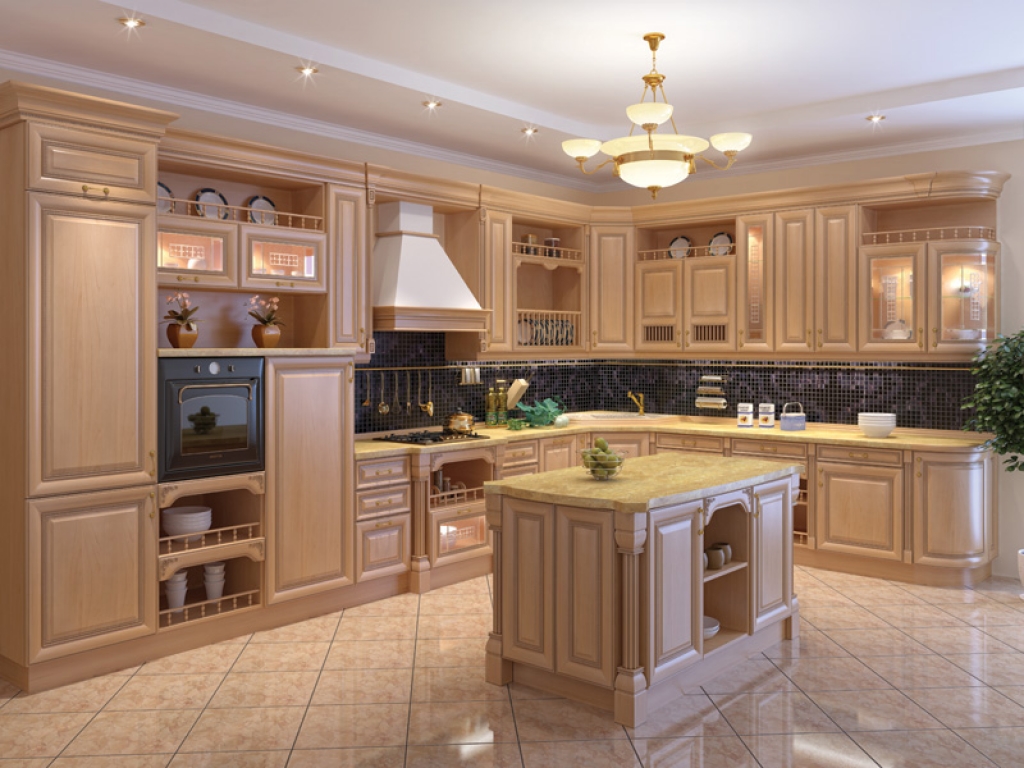 bel intérieur de cuisine beige high-tech