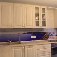 cuisine beige au design lumineux dans une photo de style japonais