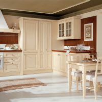 beau design de cuisine beige dans un style classique