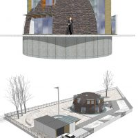 intérieur clair d'une maison de campagne dans un style architectural photo