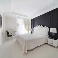décor de chambre chic en photo couleur noir et blanc