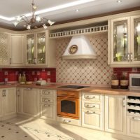 cuisine intérieure beige claire en style éco